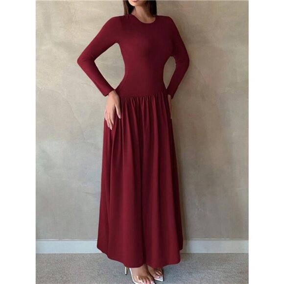 Long Sleeve A-Line Maxi Dress - Picture 11 of 12